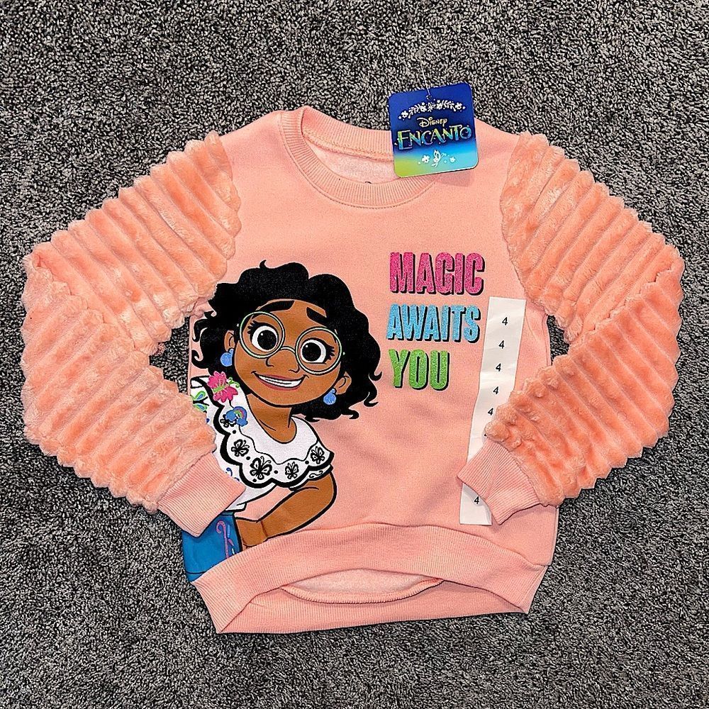 Disney Encanto Mirabel Girls Sweatshirt long statement sleeves pullover NWT